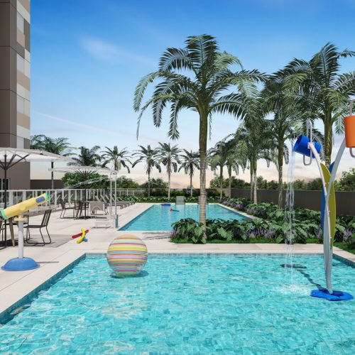 Piscina infantil aquecida com acquaplay