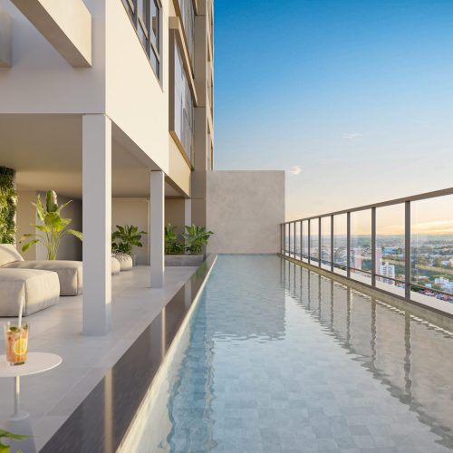 Piscina 21° andar com vista panorâmica aquecida