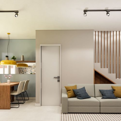 Sala de Estar e Jantar Térreo Sobrado