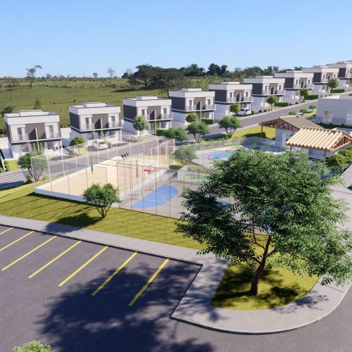 Vista área de lazer